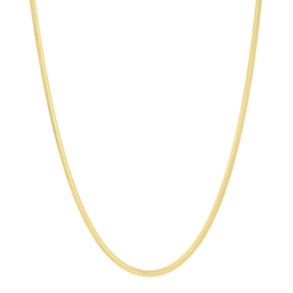 Sterling Silver Yellow Gold Plated Oval Snake Chain