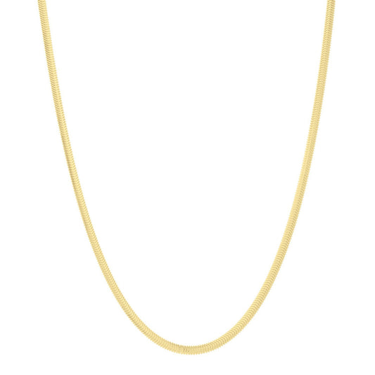 Sterling Silver Yellow Gold Plated Oval Snake Chain