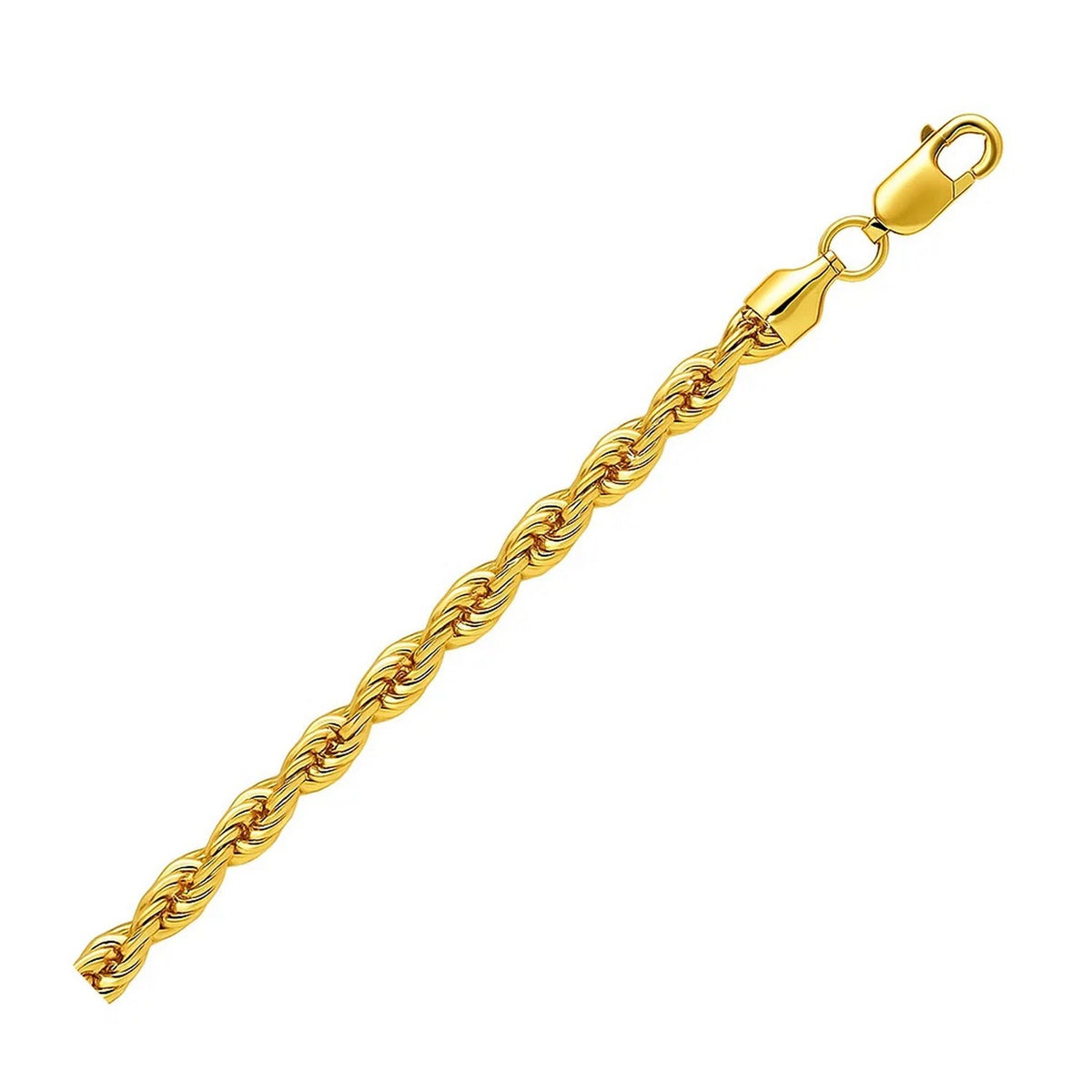 Sterling Silver Yellow Gold Plated Diamond Cut Royal Rope Chain