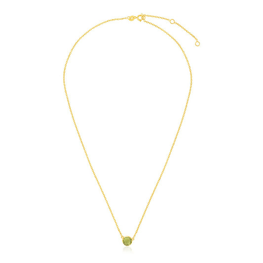 Peridot Verde Necklace — 14K Yellow Gold, Peridot, 17 in
