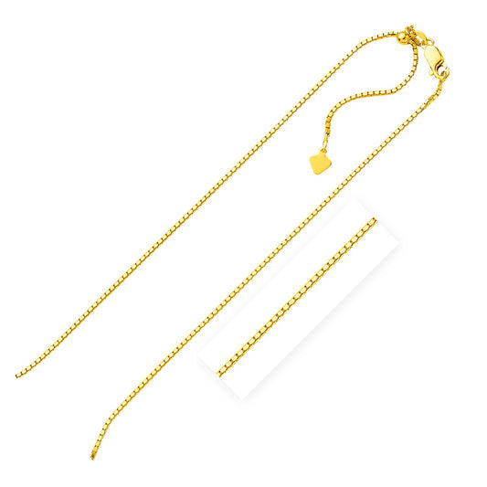 Cœur Adjustable Box Chain — Sterling Silver, Gold Finish