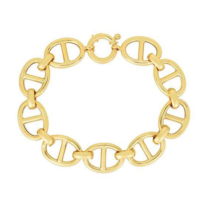 14k Yellow Gold High Polish Mariner Link Bracelet
