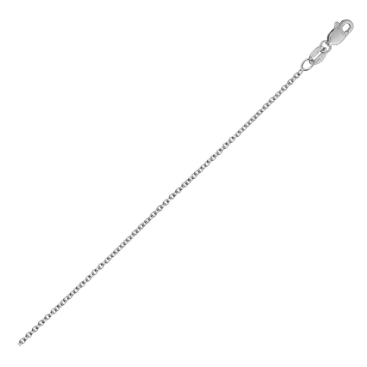 14k White Gold Round Cable Link Chain