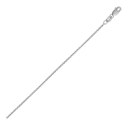 14k White Gold Round Cable Link Chain