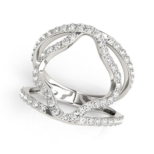 14k White Gold Diamond Flower Style Dual Band Ring (5/8 cttw) RCJ Rings  CELESTIA LUXE JEWELLERS