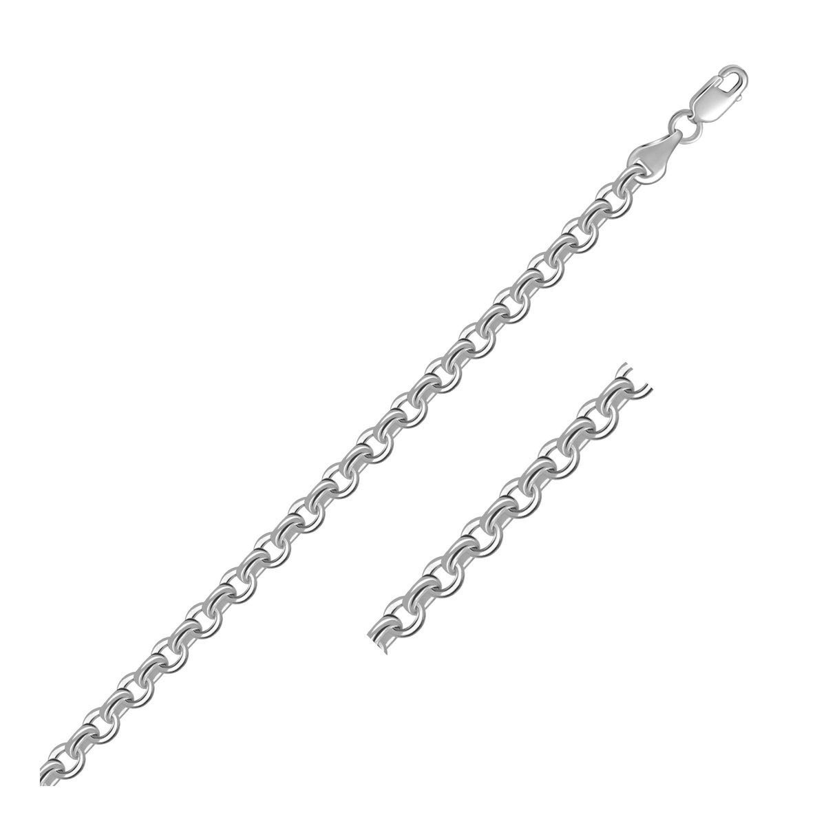14k White Gold Diamond Cut Cable Link Chain