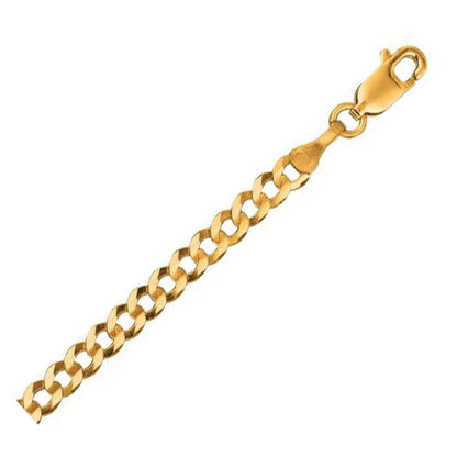 14k Yellow Gold Solid Curb Chain