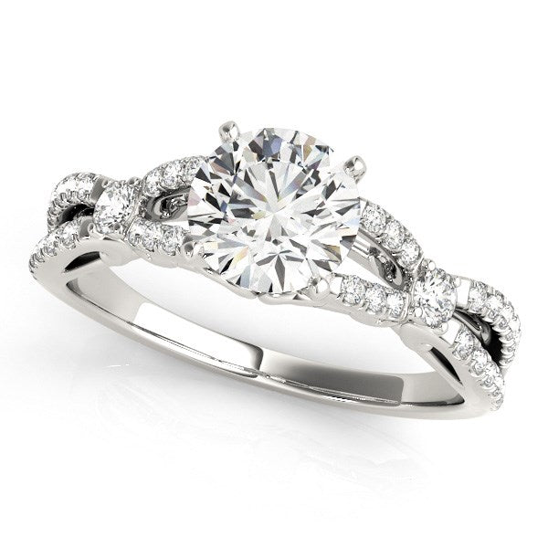 14k White Gold Diamond Engagement Ring with Multirow Split Shank (1 1/4 cttw) RCJ Rings  CELESTIA LUXE JEWELLERS