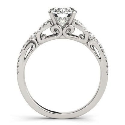 14k White Gold Diamond Engagement Ring with Multirow Split Shank (1 1/4 cttw) RCJ Rings  CELESTIA LUXE JEWELLERS
