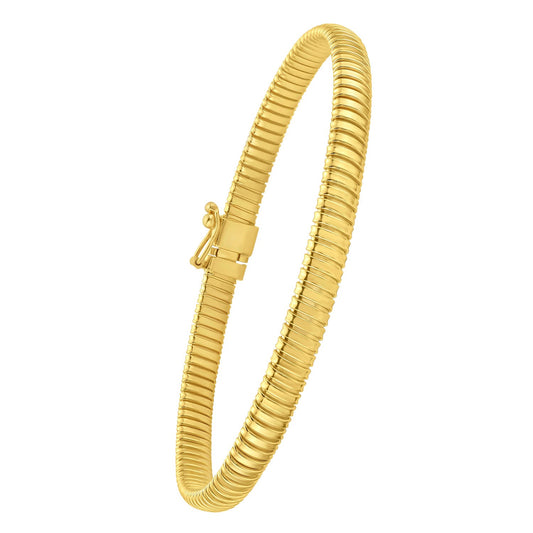 14K Yellow Gold Tubogas Bracelet (5.00 mm) — CELESTIALUXEJEWELLERS