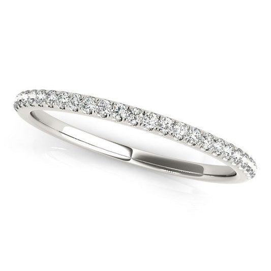 14k White Gold Round Diamond Pave Set Wedding Band (1/8 cttw) RCJ Rings  CELESTIA LUXE JEWELLERS