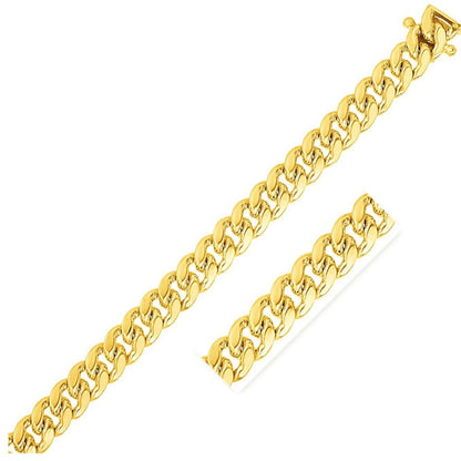 14k Yellow Gold Classic Miami Cuban Solid Chain