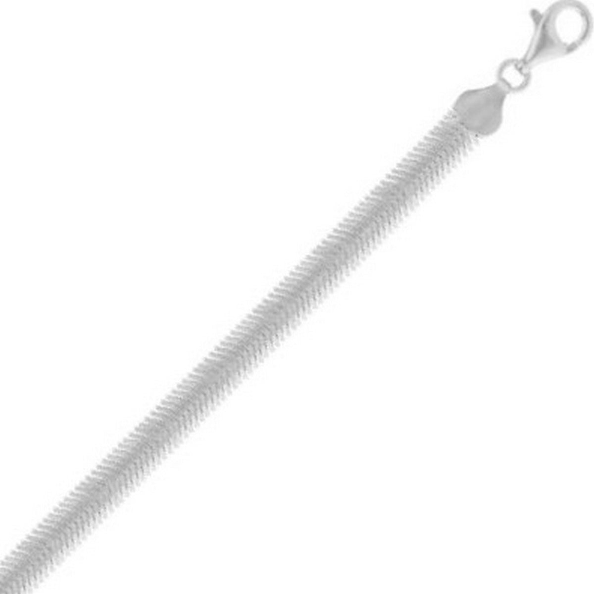 Sterling Silver Rhodium Plated Oval Snake Chain