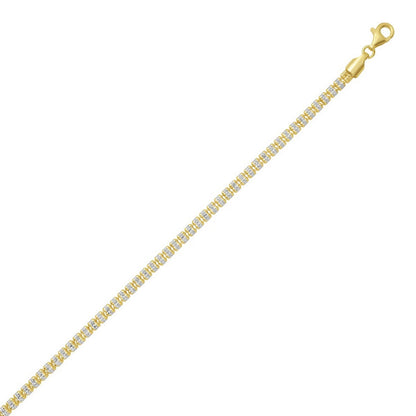 Sterling Silver with Gold Plated Ice Barrel Chain