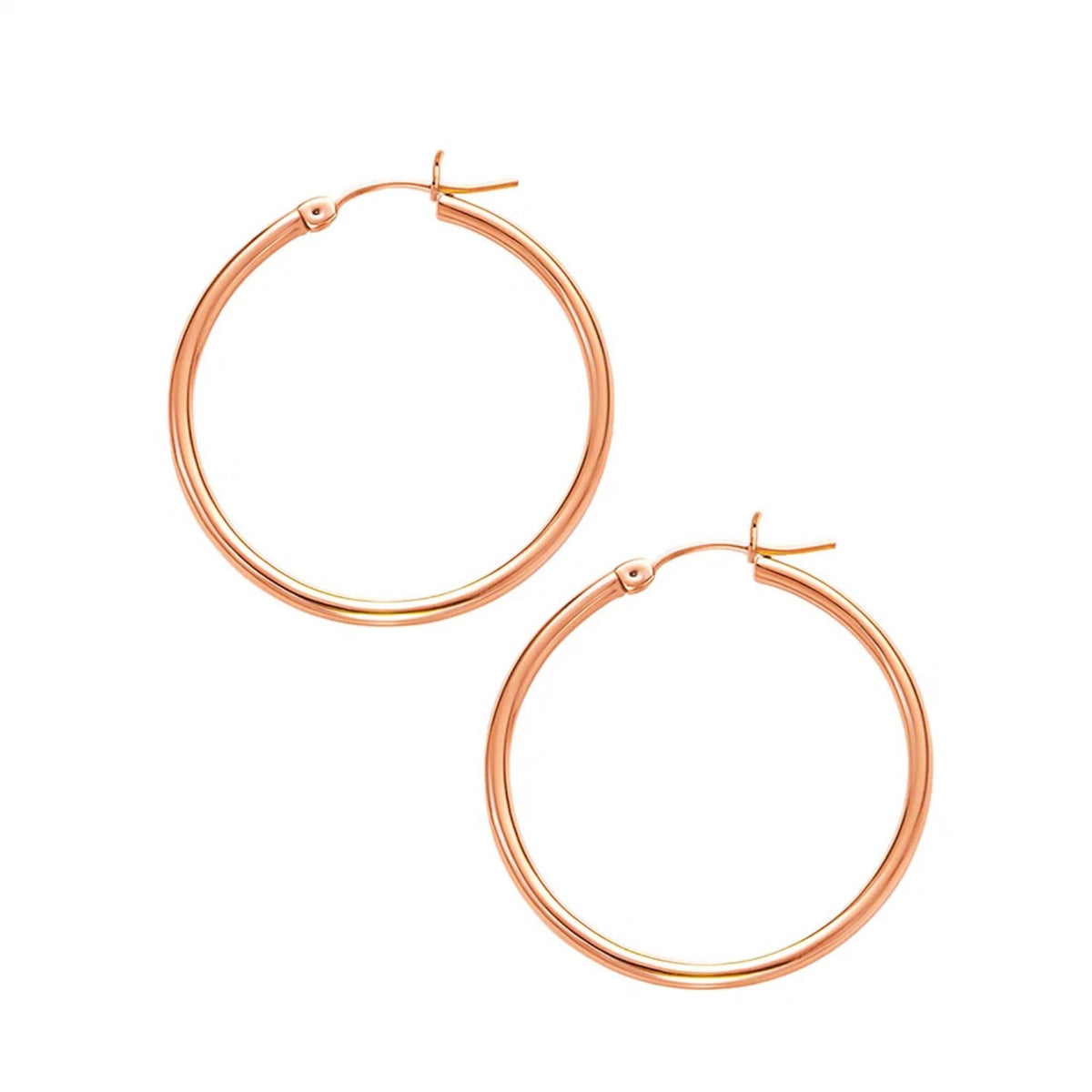 Classic Hoop Earrings in 14K Rose Gold
