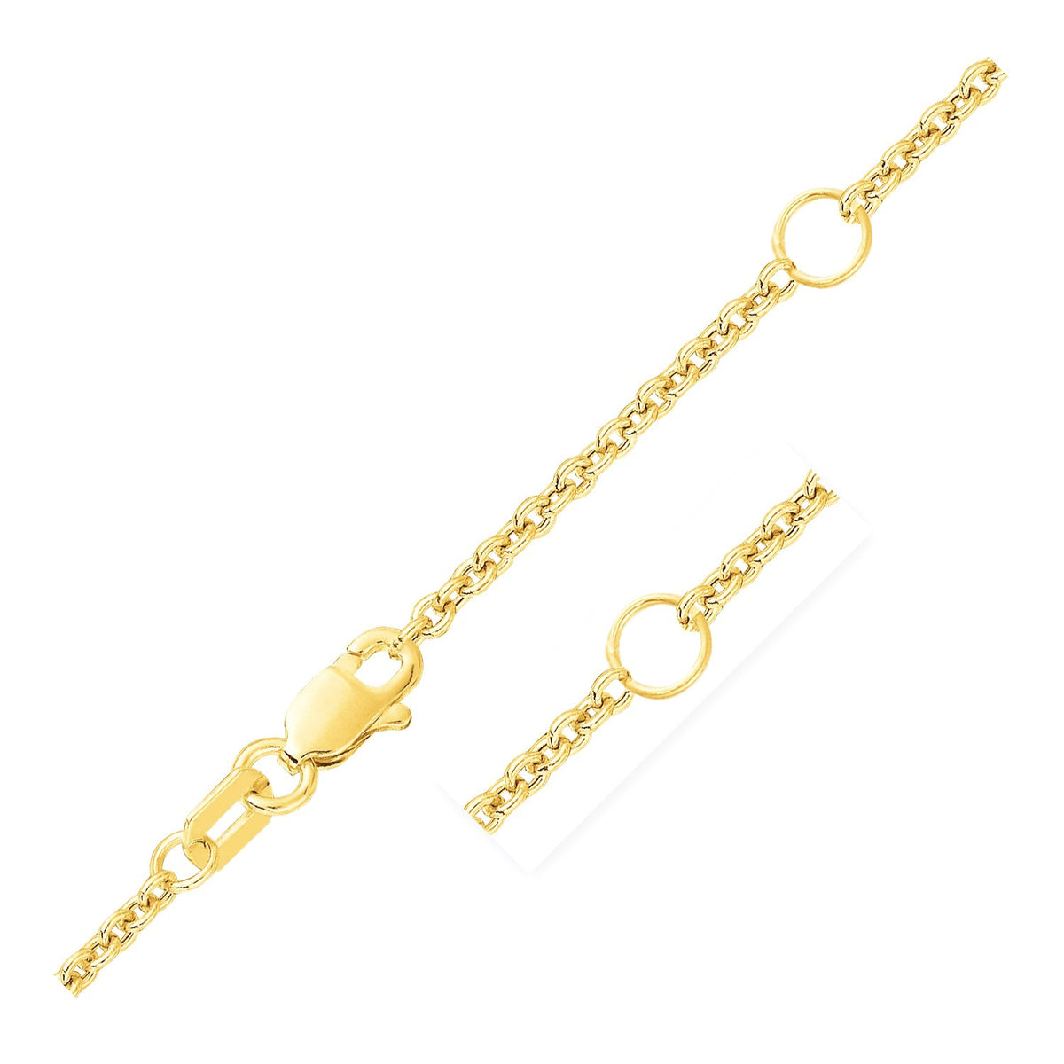 Double Extendable Cable Chain in 14k Yellow Gold