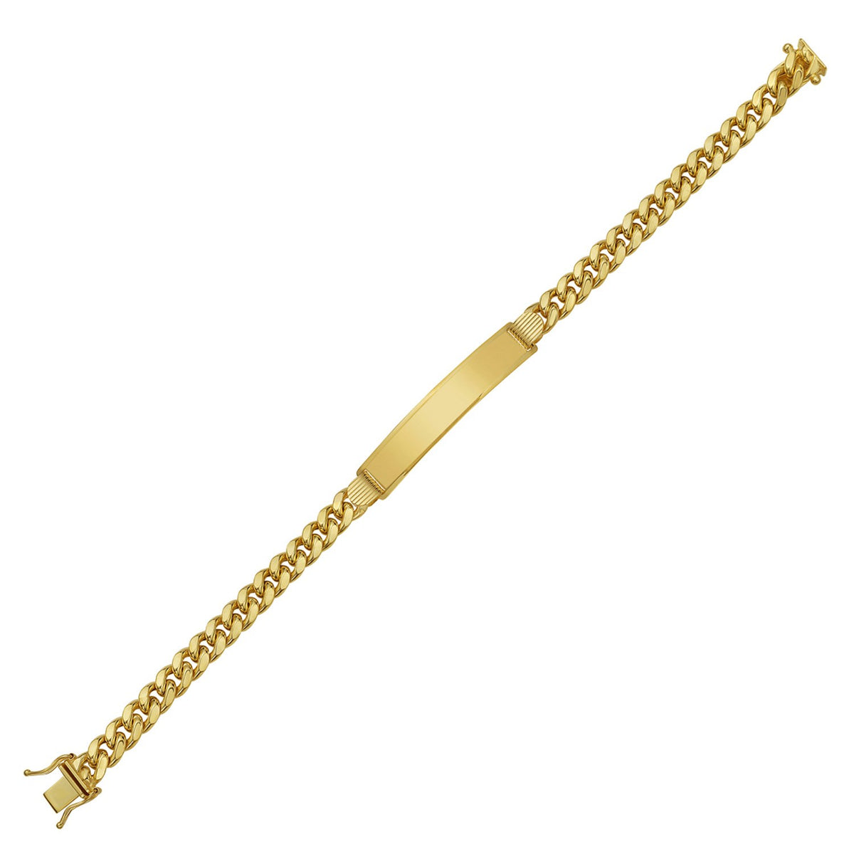 14K Yellow Gold Lite Cuban ID Bracelet