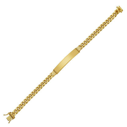 14K Yellow Gold Lite Cuban ID Bracelet