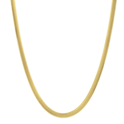 Sterling Silver Yellow Gold Plated Oval Snake Chain