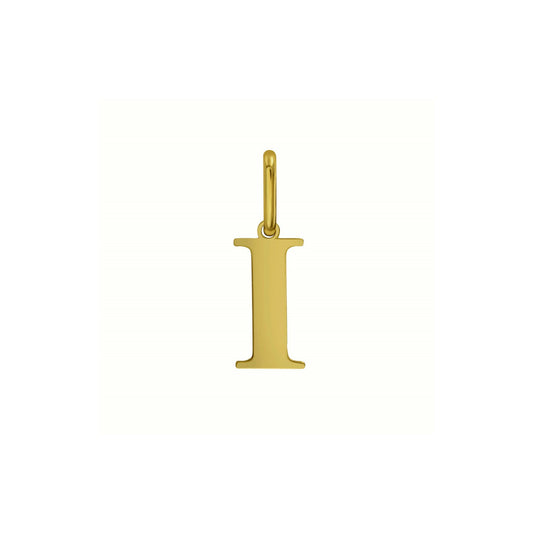 14K Yellow Gold Initial I Charm Pendant