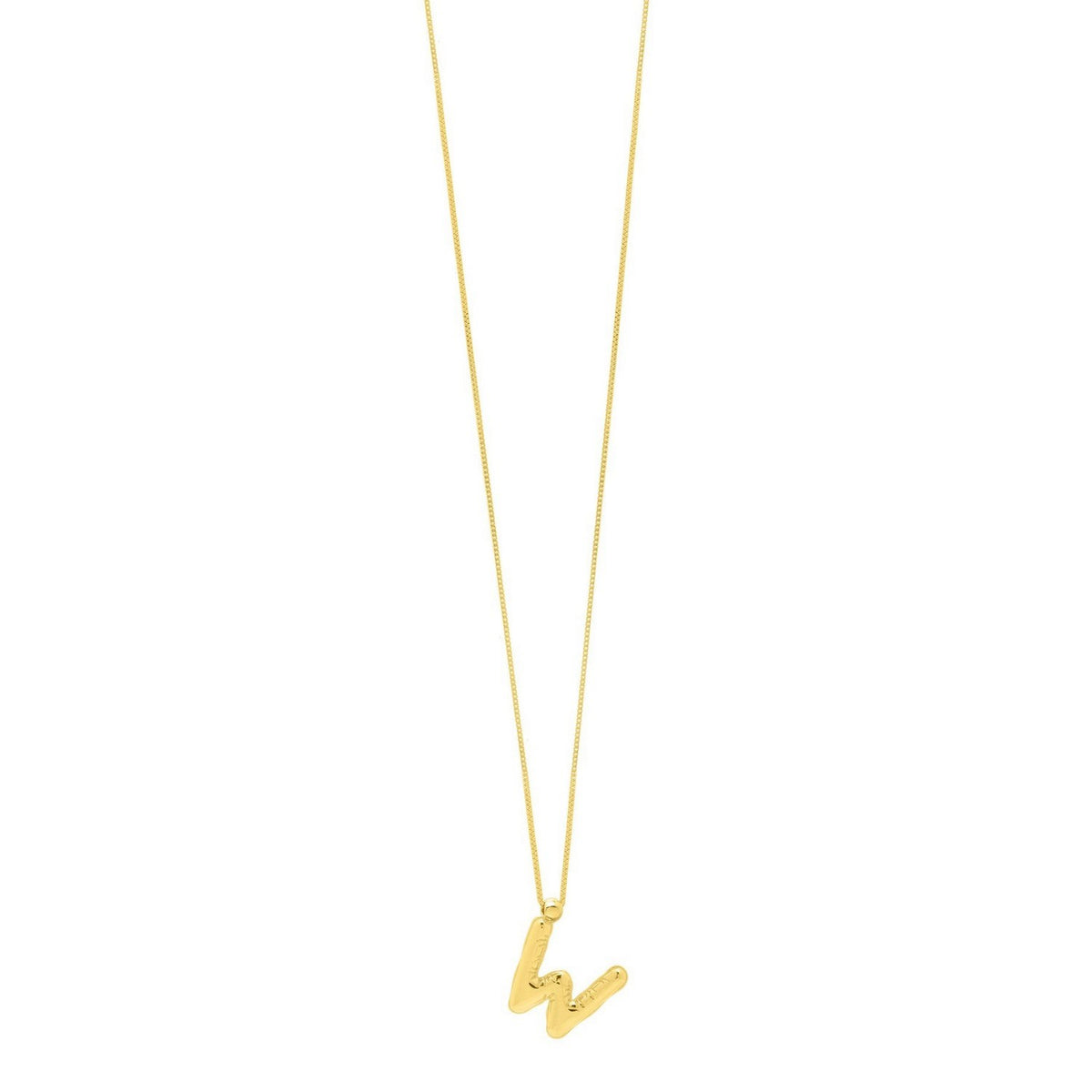 14K Yellow Gold Helium Initial W Pendant
