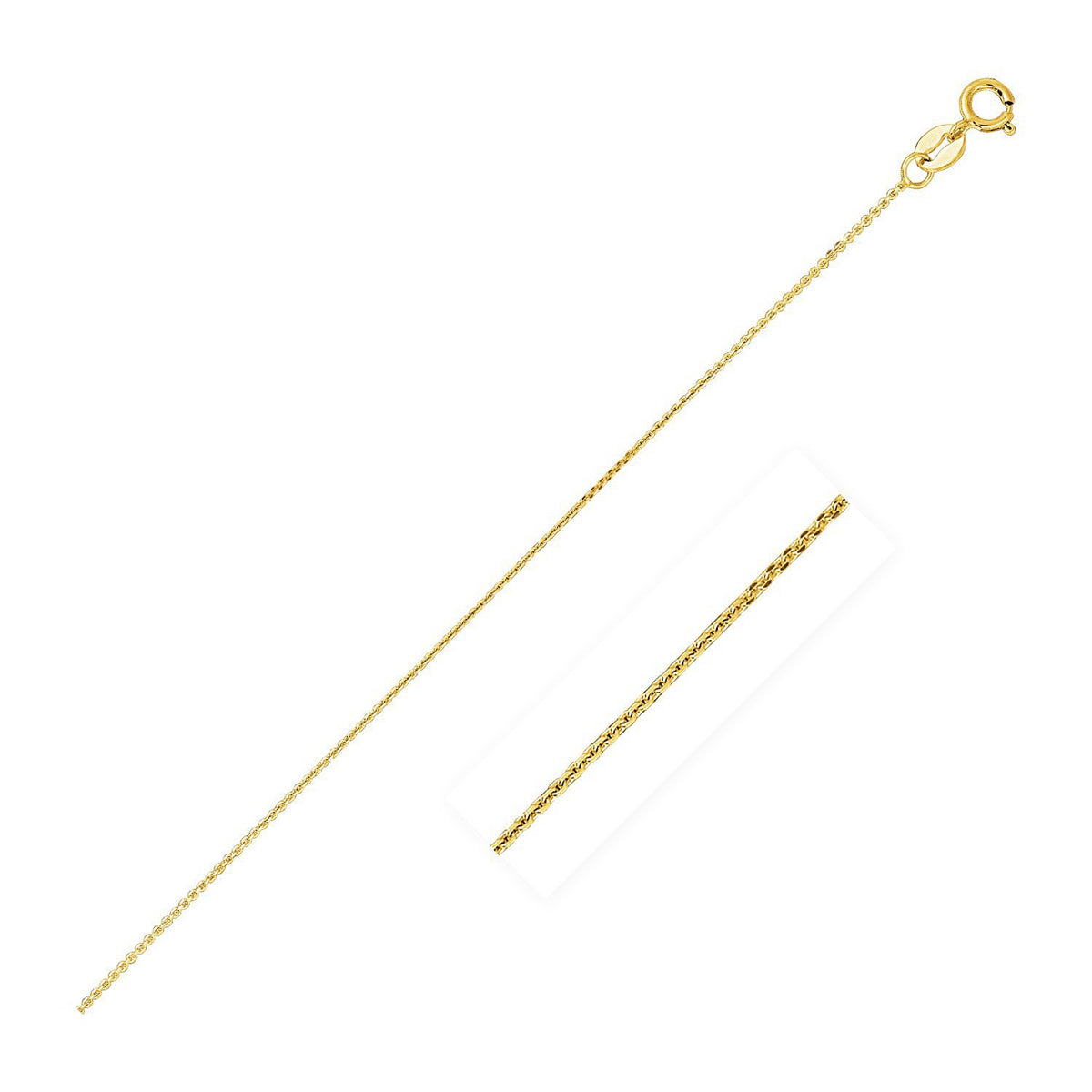 14k Yellow Gold Diamond Cut Cable Link Chain