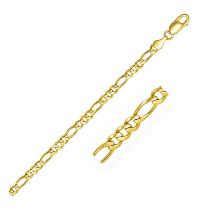 10k Yellow Gold Link Figaro Bracelet