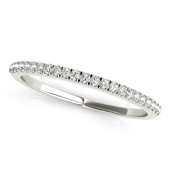 14k White Gold Classic Pave Set Diamond Wedding Band (1/8 cttw) RCJ Rings  CELESTIA LUXE JEWELLERS
