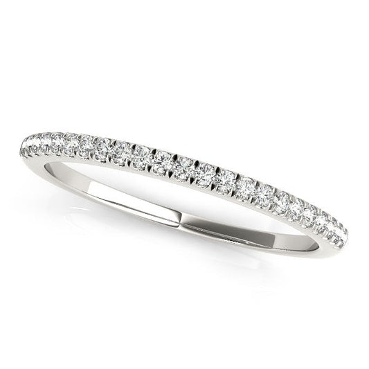 14k White Gold Classic Pave Set Diamond Wedding Band (1/8 cttw) RCJ Rings  CELESTIA LUXE JEWELLERS
