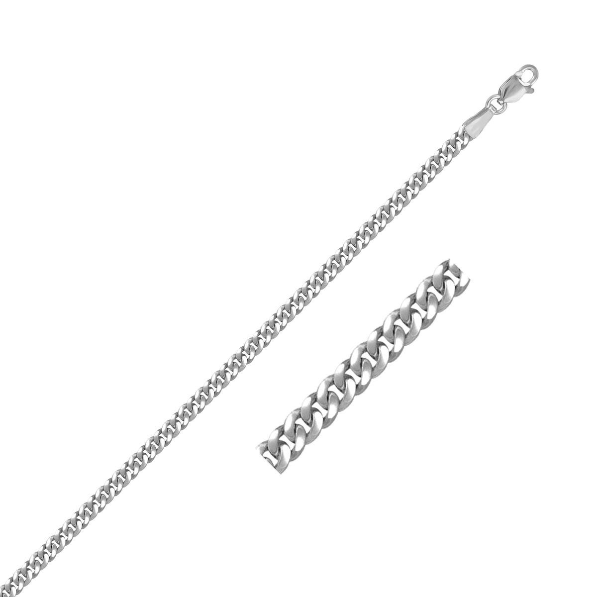 14K White Gold Gourmette Chain