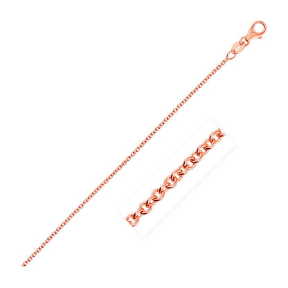 14k Rose Gold Round Cable Link Chain