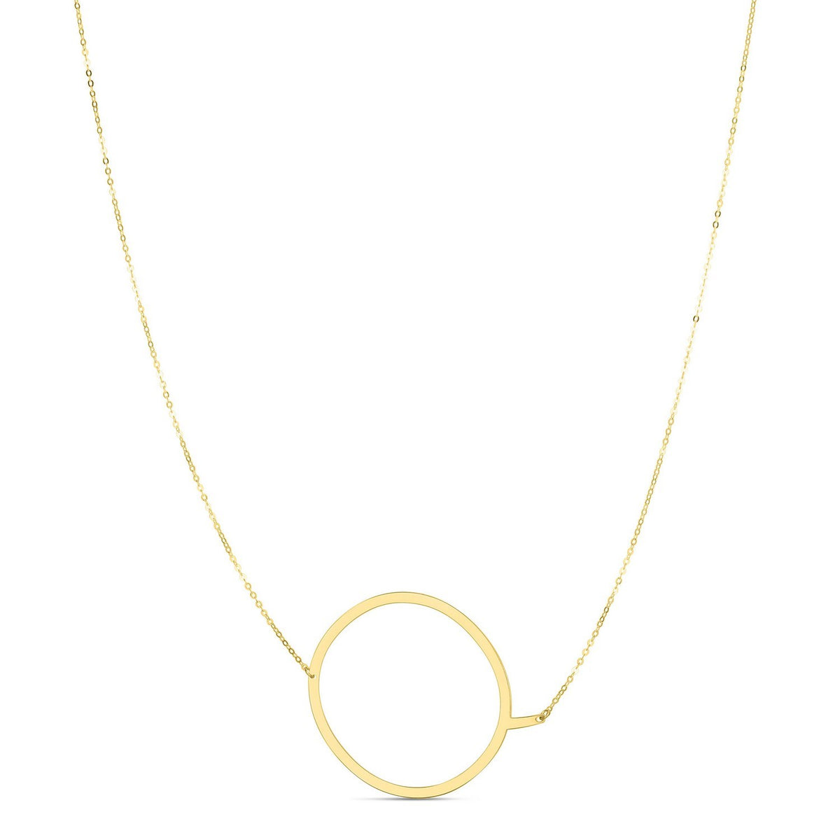 14K Yellow Gold Yours Truly Large Initial Q Necklace