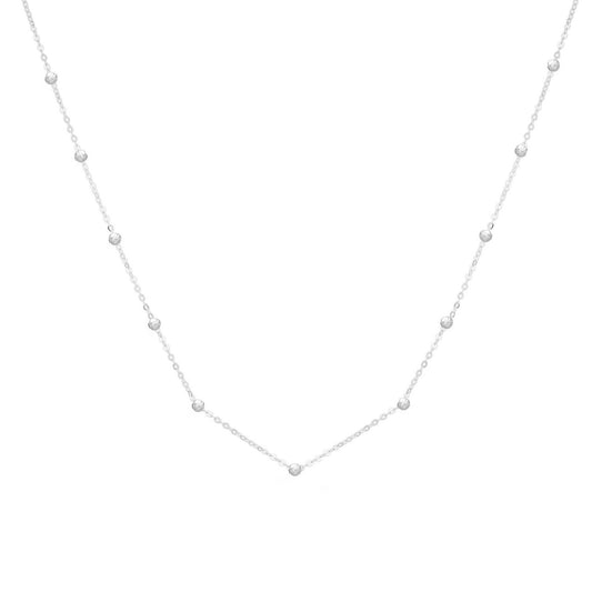 Saturne Bead Chain Necklace — 14K White Gold