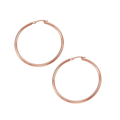 Classic Hoop Earrings in 14K Rose Gold