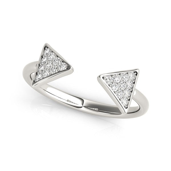 14k White Gold Diamond Arrowhead Open Ring (1/5 cttw) RCJ Rings  CELESTIA LUXE JEWELLERS