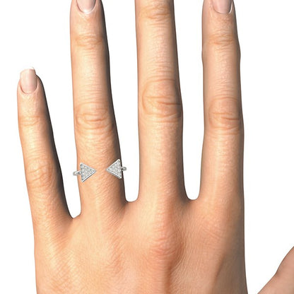14k White Gold Diamond Arrowhead Open Ring (1/5 cttw) RCJ Rings  CELESTIA LUXE JEWELLERS