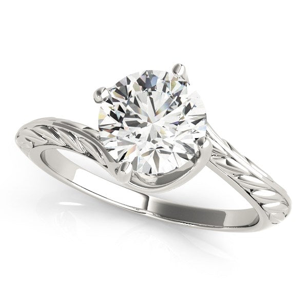 14k White Gold Bypass Round Solitaire Diamond Engagement Ring (1 cttw) RCJ Rings  CELESTIA LUXE JEWELLERS