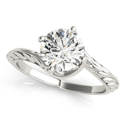 14k White Gold Bypass Round Solitaire Diamond Engagement Ring (1 cttw) RCJ Rings  CELESTIA LUXE JEWELLERS