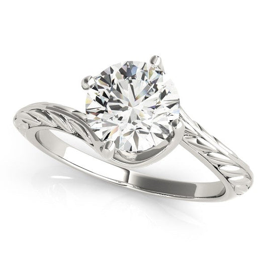 14k White Gold Bypass Round Solitaire Diamond Engagement Ring (1 cttw) RCJ Rings  CELESTIA LUXE JEWELLERS