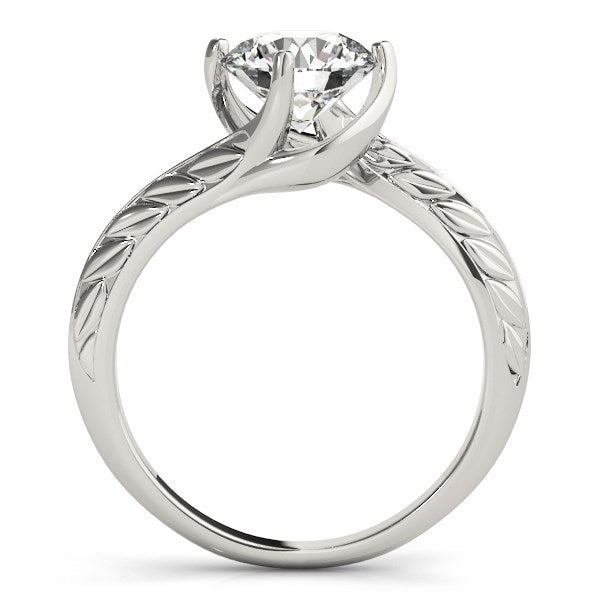 14k White Gold Bypass Round Solitaire Diamond Engagement Ring (1 cttw) RCJ Rings  CELESTIA LUXE JEWELLERS