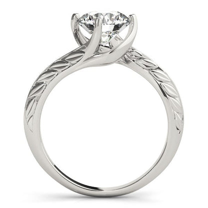 14k White Gold Bypass Round Solitaire Diamond Engagement Ring (1 cttw) RCJ Rings  CELESTIA LUXE JEWELLERS