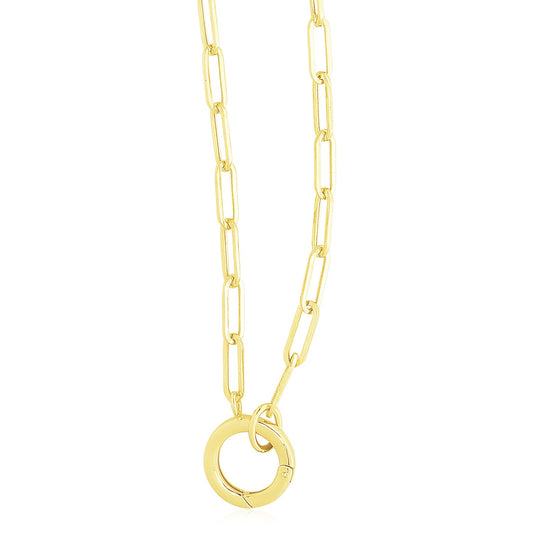 Invisible Clasp Paperclip Necklace — 14K Yellow Gold, 18 in — product image
