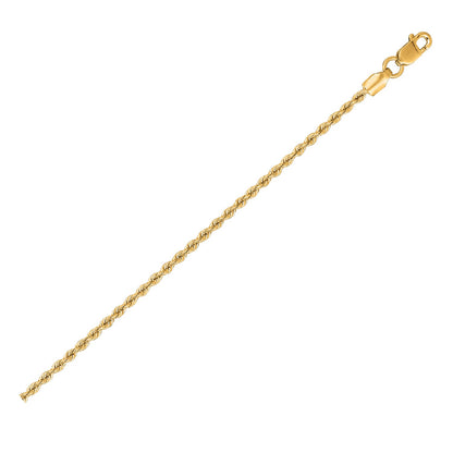 14k Yellow Gold Solid Rope Chain