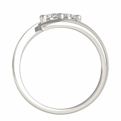 14k White Gold Round Two Stone Common Prong Diamond Ring (1/2 cttw) RCJ Rings  CELESTIA LUXE JEWELLERS