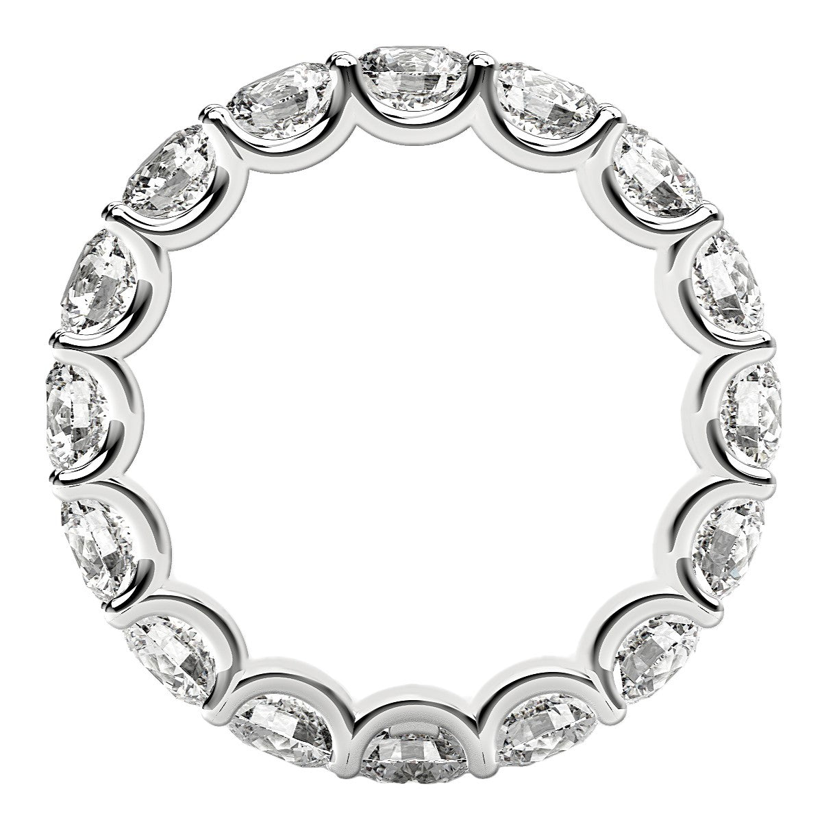 Round Cut Lab Grown Diamond Eternity Ring in 14k White Gold (4 cttw FG/VS2) RCJ Rings  CELESTIA LUXE JEWELLERS