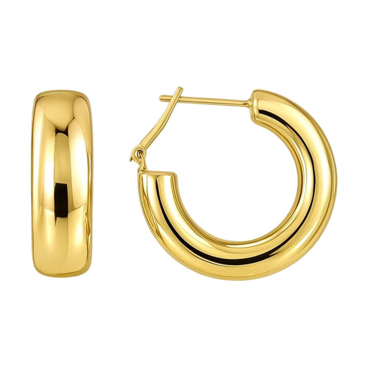 Omega C Sculpté Hoops — 14K Yellow Gold
