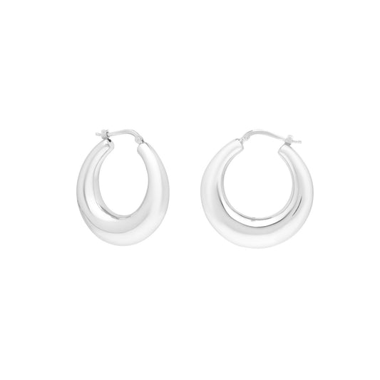 Gradué Sphère Hoops — Rhodium-Plated Sterling Silver