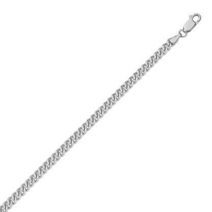 Sterling Silver Rhodium Plated Vintage Puffed Miami Cuban Chain