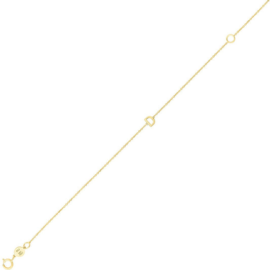 14K Yellow Gold Mini Initial D Bracelet