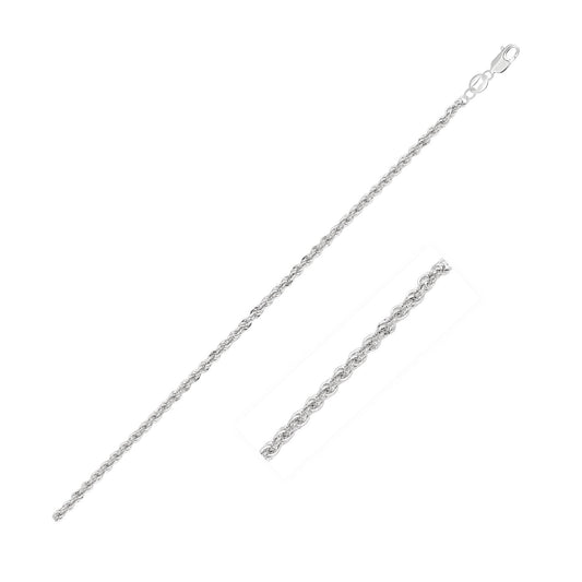 14k White Gold Light Rope Chain — CELESTIALUXEJEWELLERS